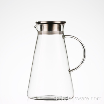 2LGlass Pitcher Spout Water Carafe Homemade Juice Iced Tea